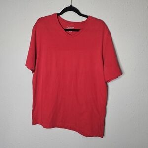 Roundtree & Yorke Red V Neck Short Sleeve T Shirt Mens Unisex Size‎ M Medium